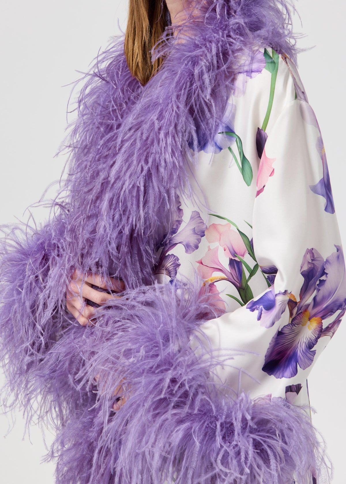 Violette close-up detail silk robe