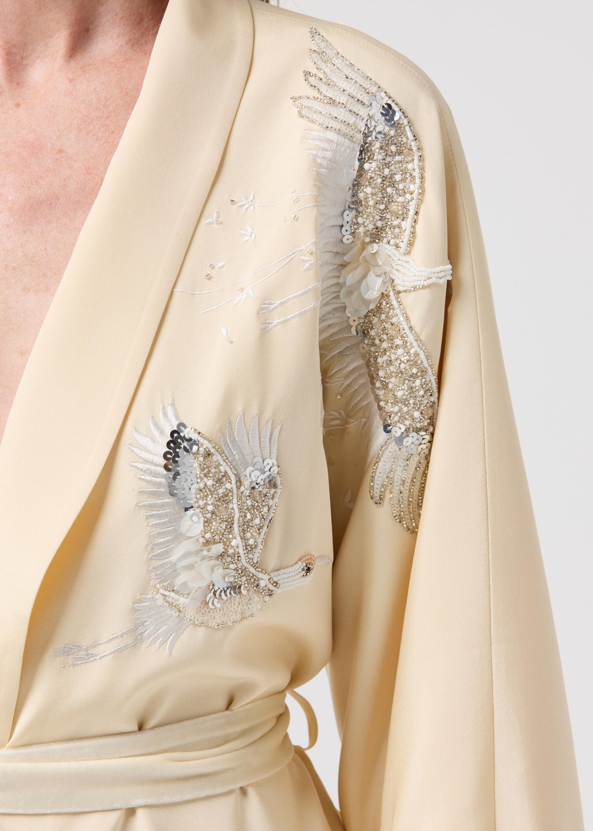 Isadora close-up detail silk robe