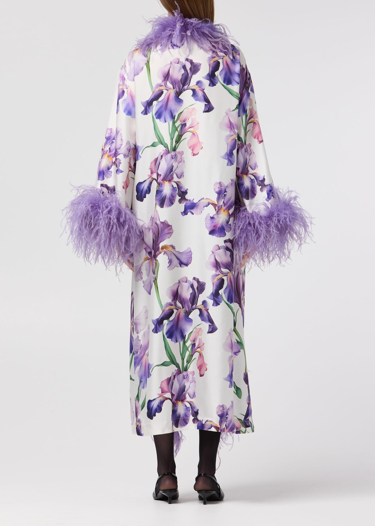 Violette back view silk robe