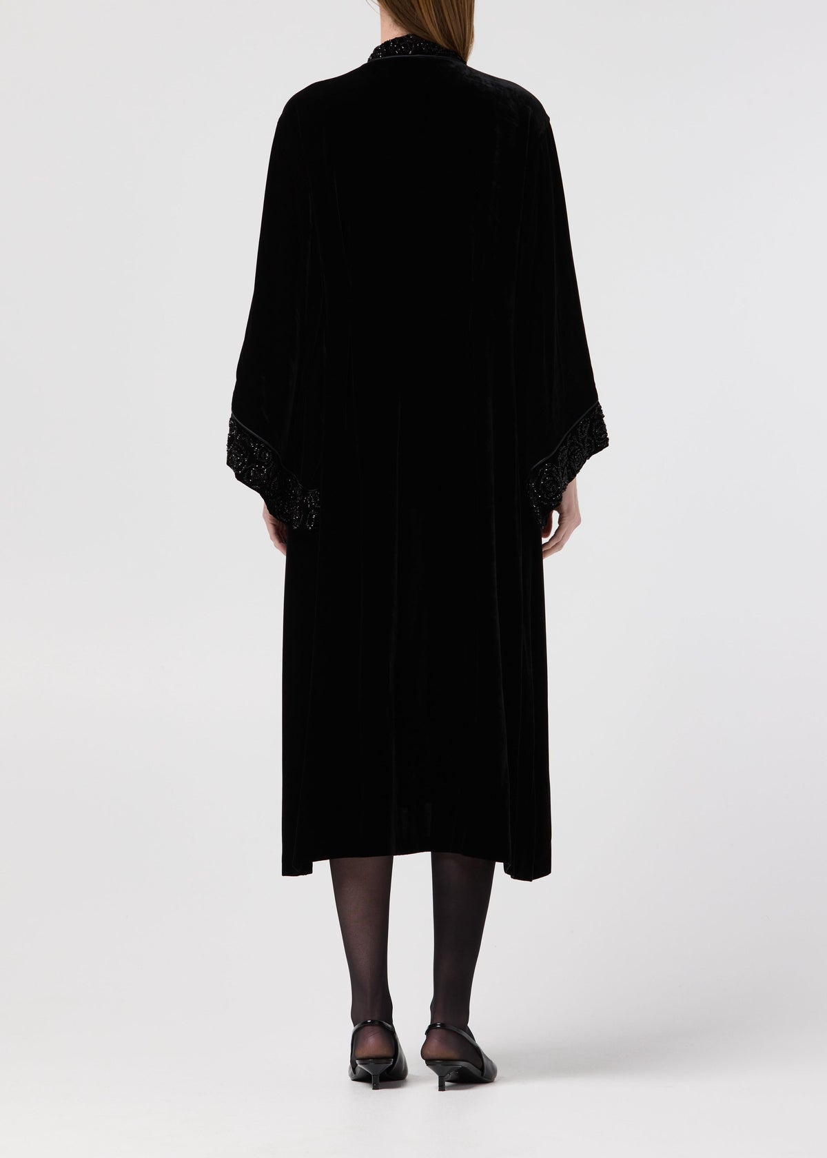 Eminence back view silk velvet robe